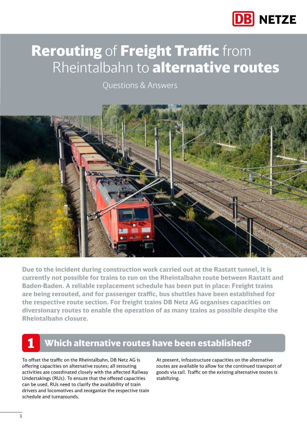 Rerouting of Freight Traffic from Rheintalbahn to Alternative Routes Questions & Answers