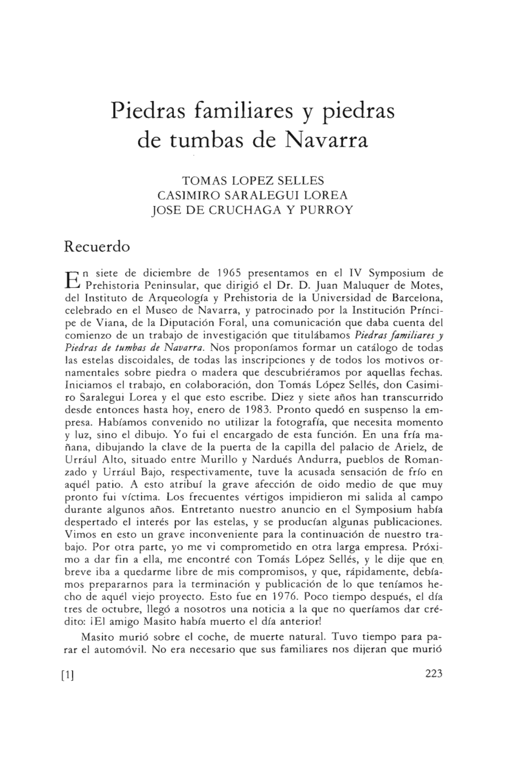 Piedras Familiares Y Piedras De Tumbas De Navarra