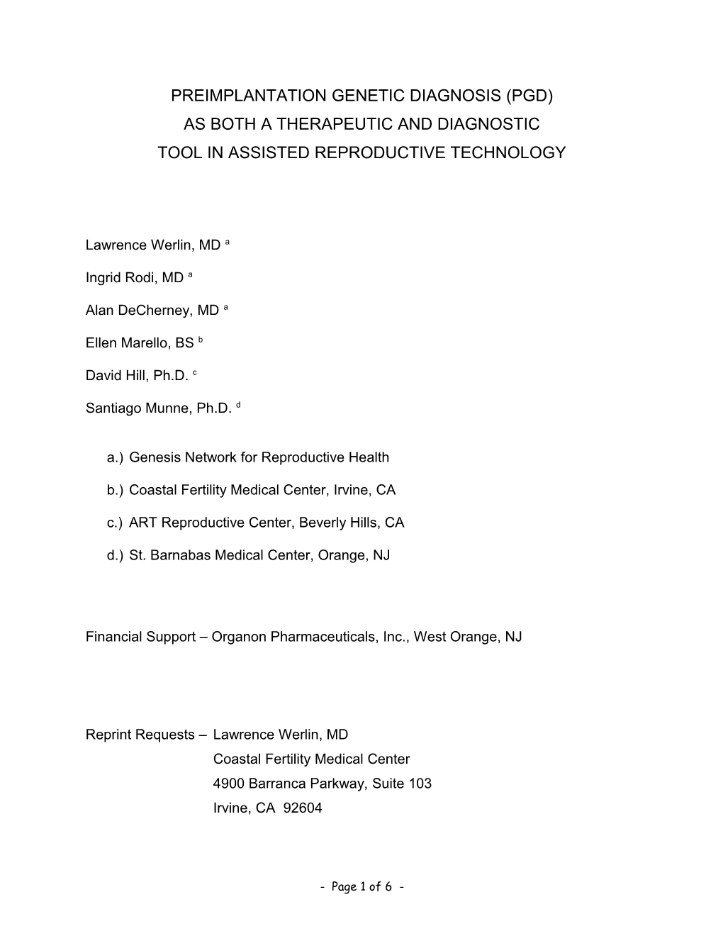 Pgd As a Tool in Ivf