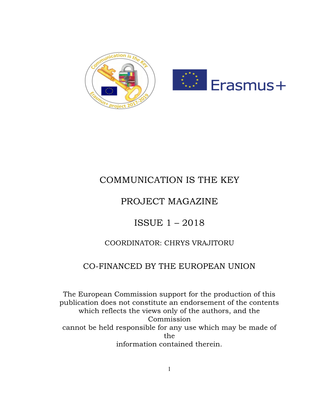 Communication Is the Key Project Magazine Issue 1