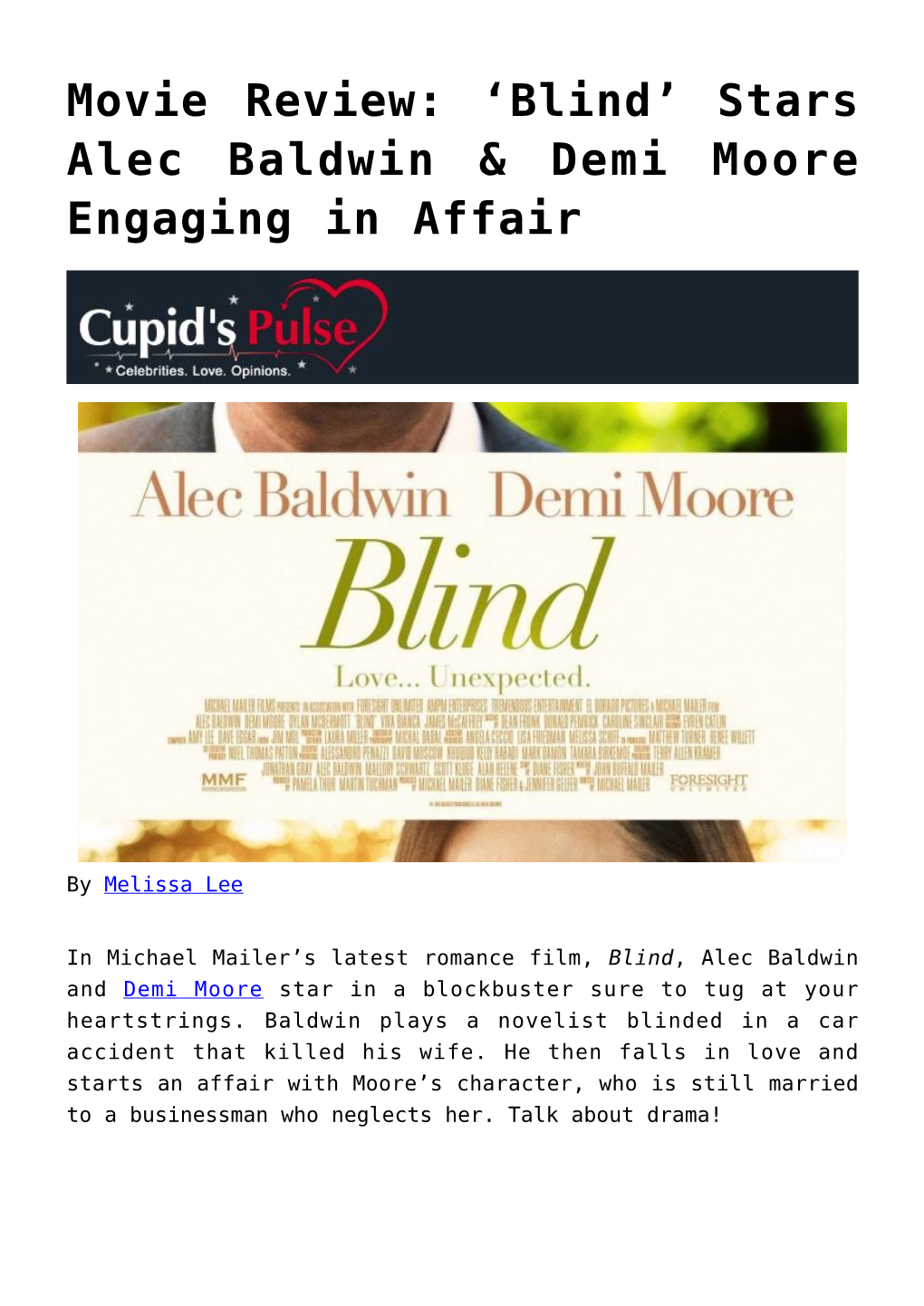 Movie Review: ‘Blind’ Stars Alec Baldwin &