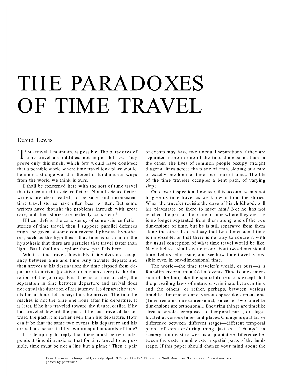 The Paradoxes of Time Travel