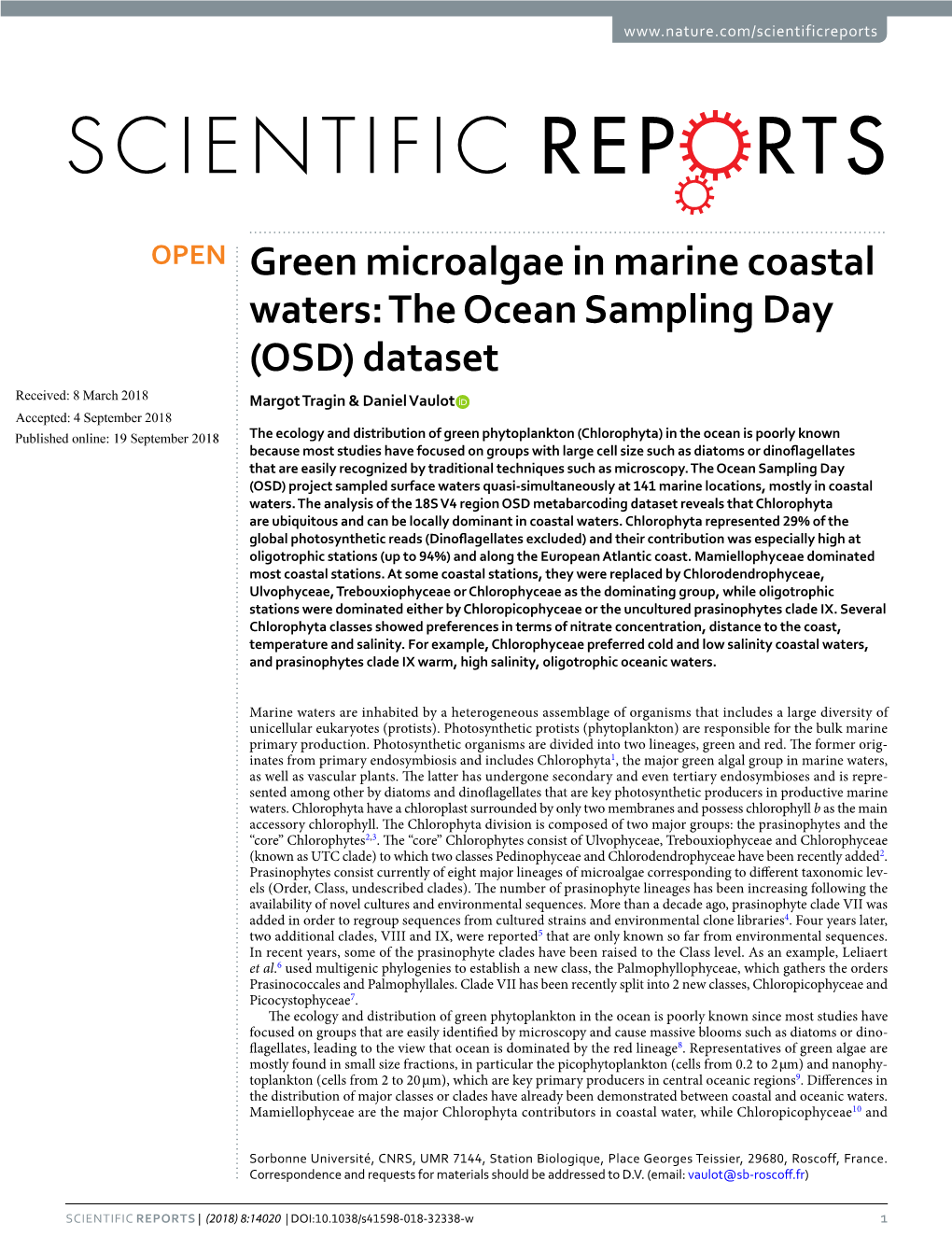 Green Microalgae in Marine Coastal Waters