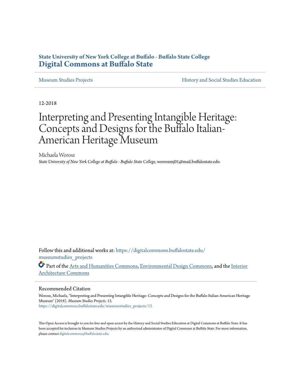 Interpreting and Presenting Intangible Heritage