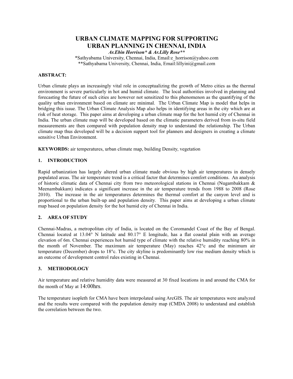 Urban Climate Mapping for Supporting Urban Planning