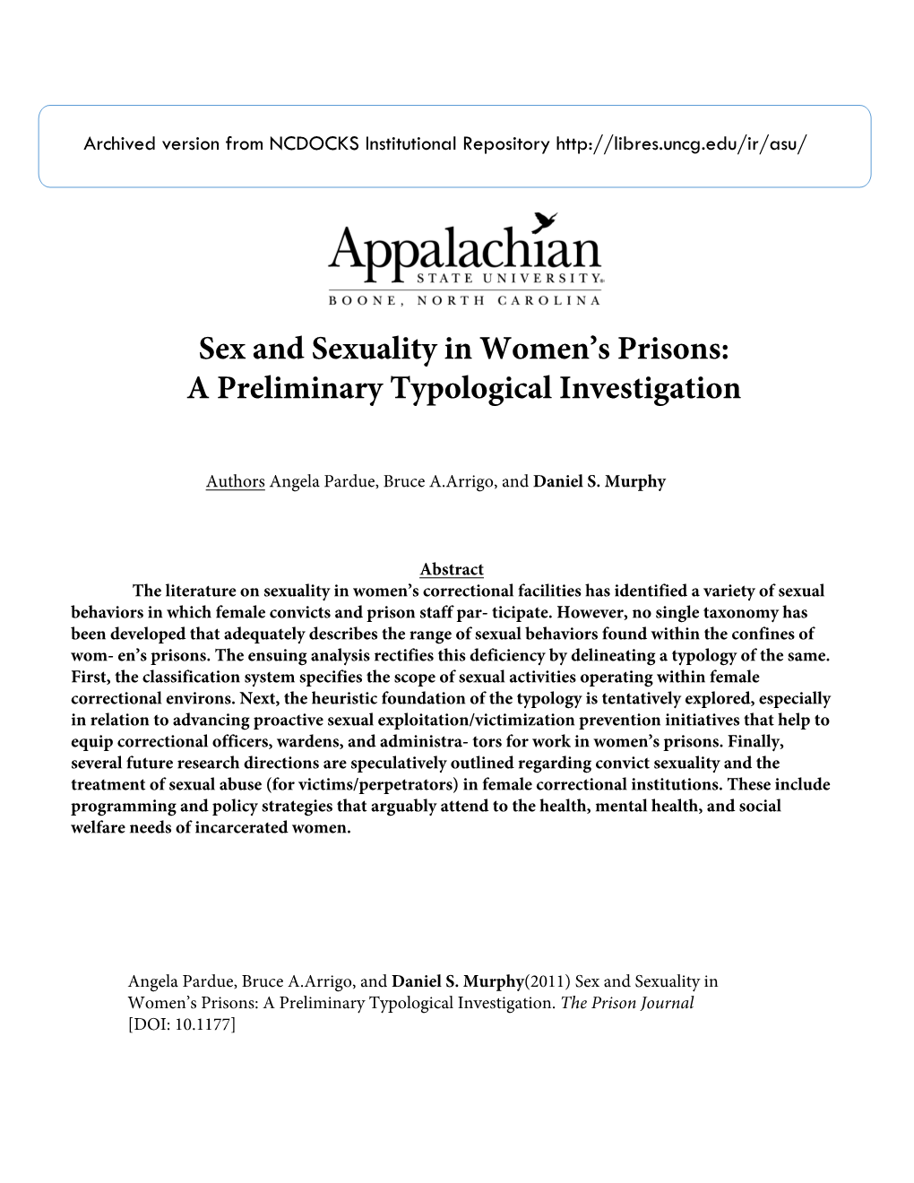 Sex and Sexuality in Women's Prisons