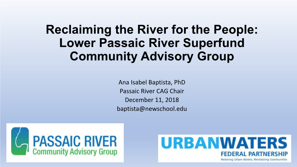 Lower Passaic River Superfund Community Advisory Group