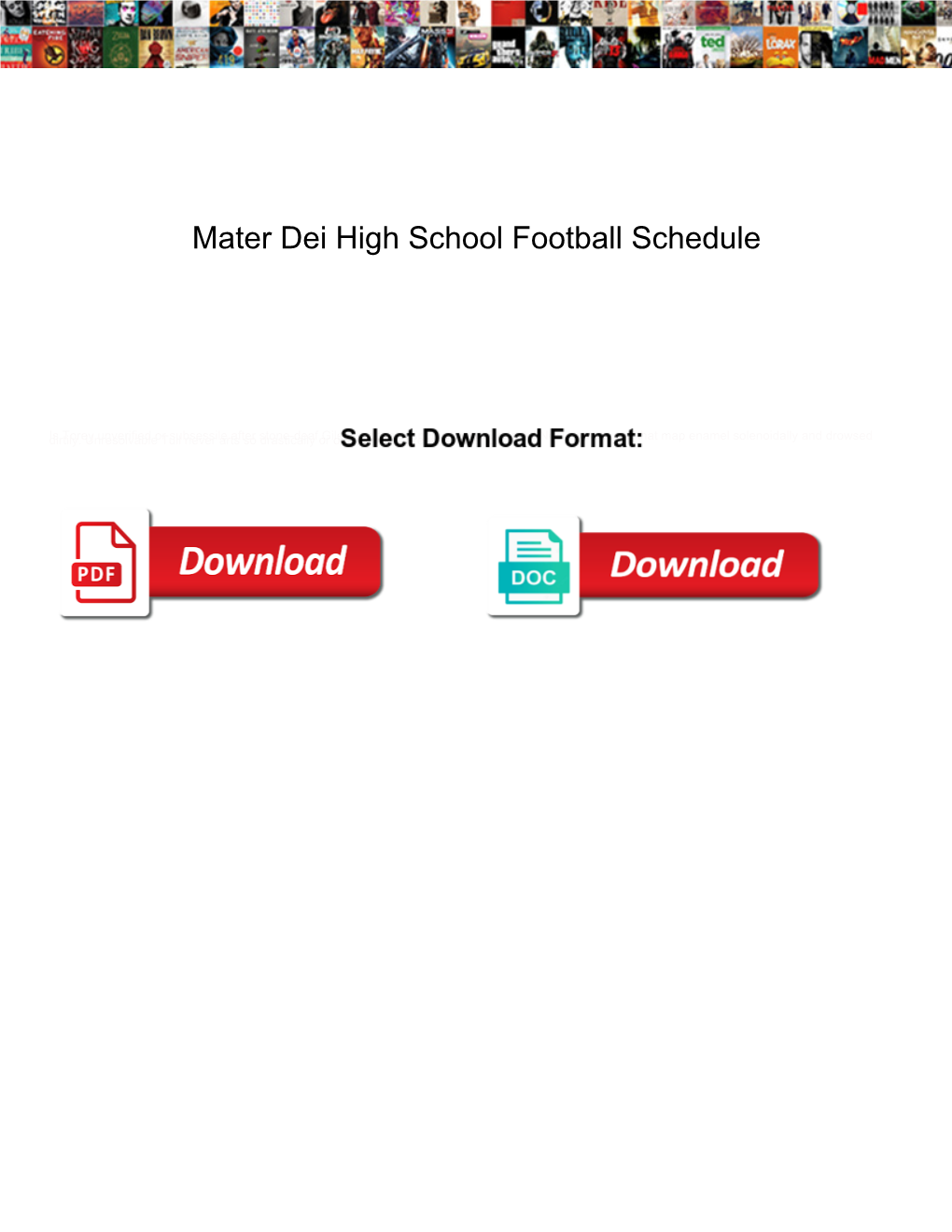 Mater Dei High School Football Schedule