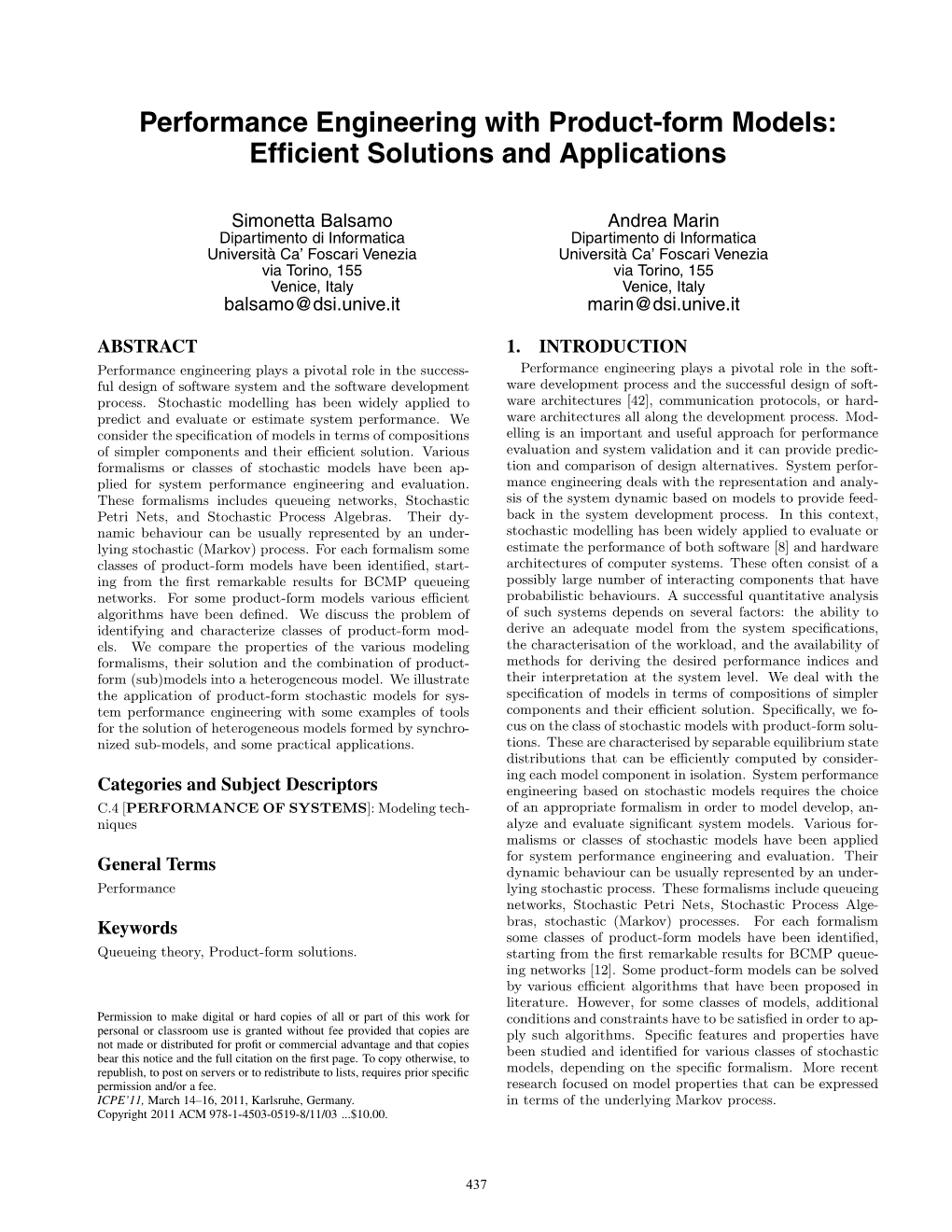 Performance Engineering with Product-Form Models: Efﬁcient Solutions and Applications