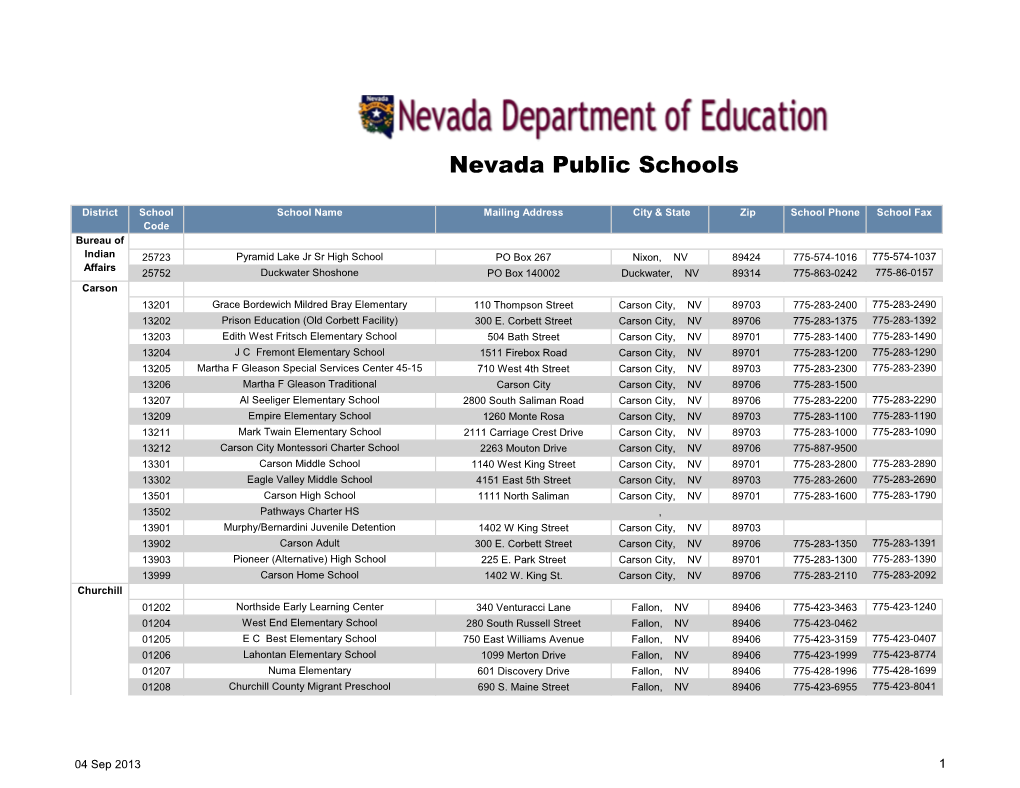 Nevada Public Schools