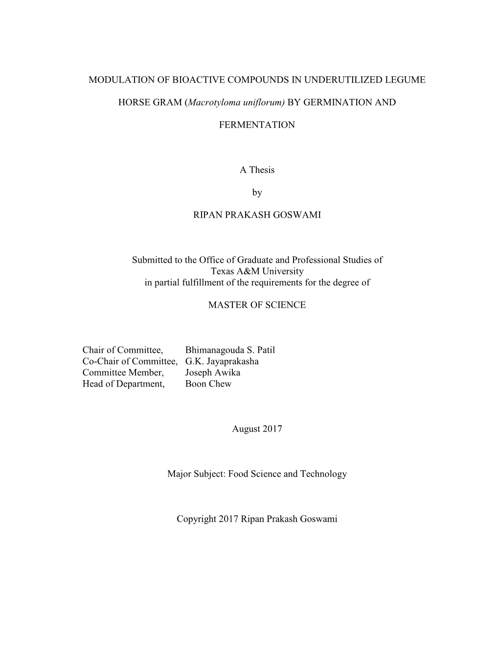 Modulation of Bioactive Compounds in Underutilized Legume