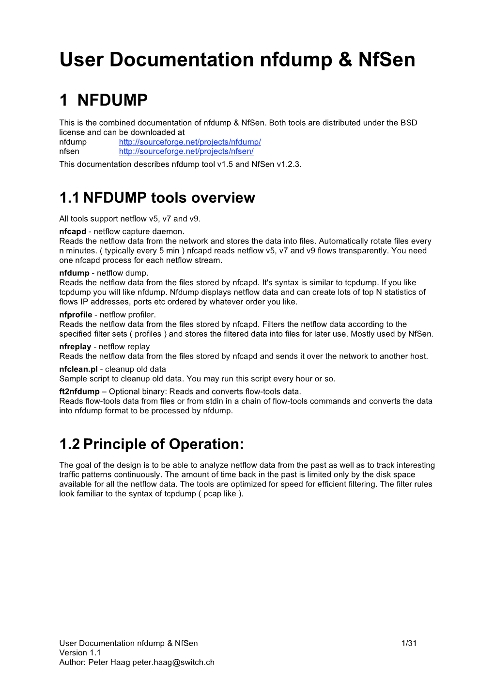 User Documentation Nfdump & Nfsen