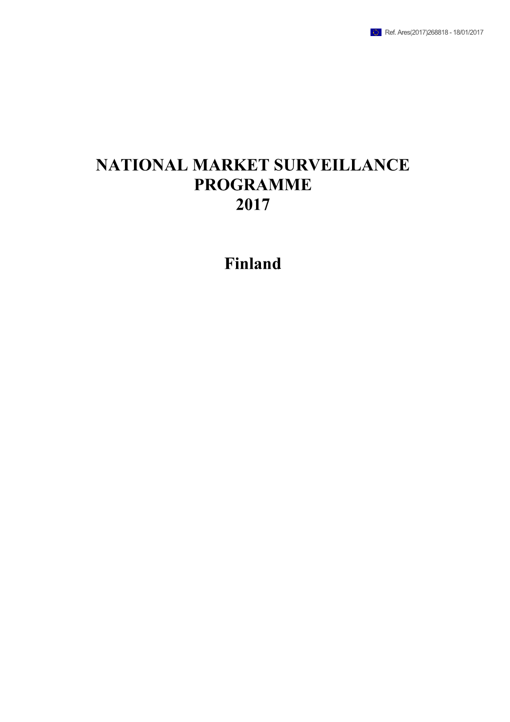 NATIONAL MARKET SURVEILLANCE PROGRAMME 2017 Finland