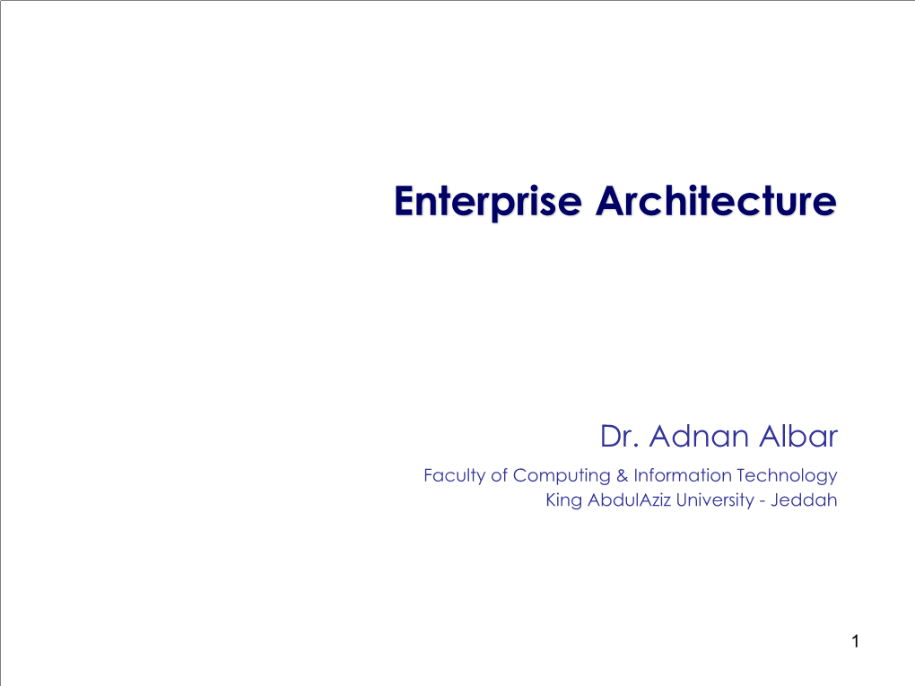 Enterprise Architecture