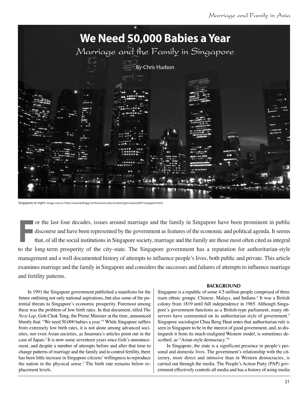 Marriage and the Family in Singapore