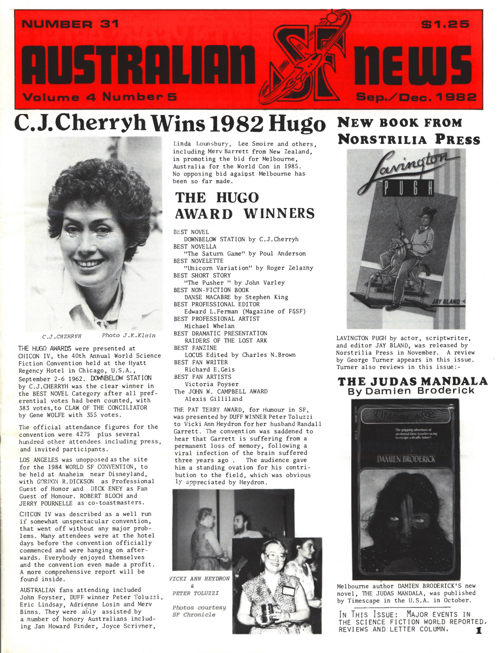 C. J. Cherry H Wins 1982 Hugo