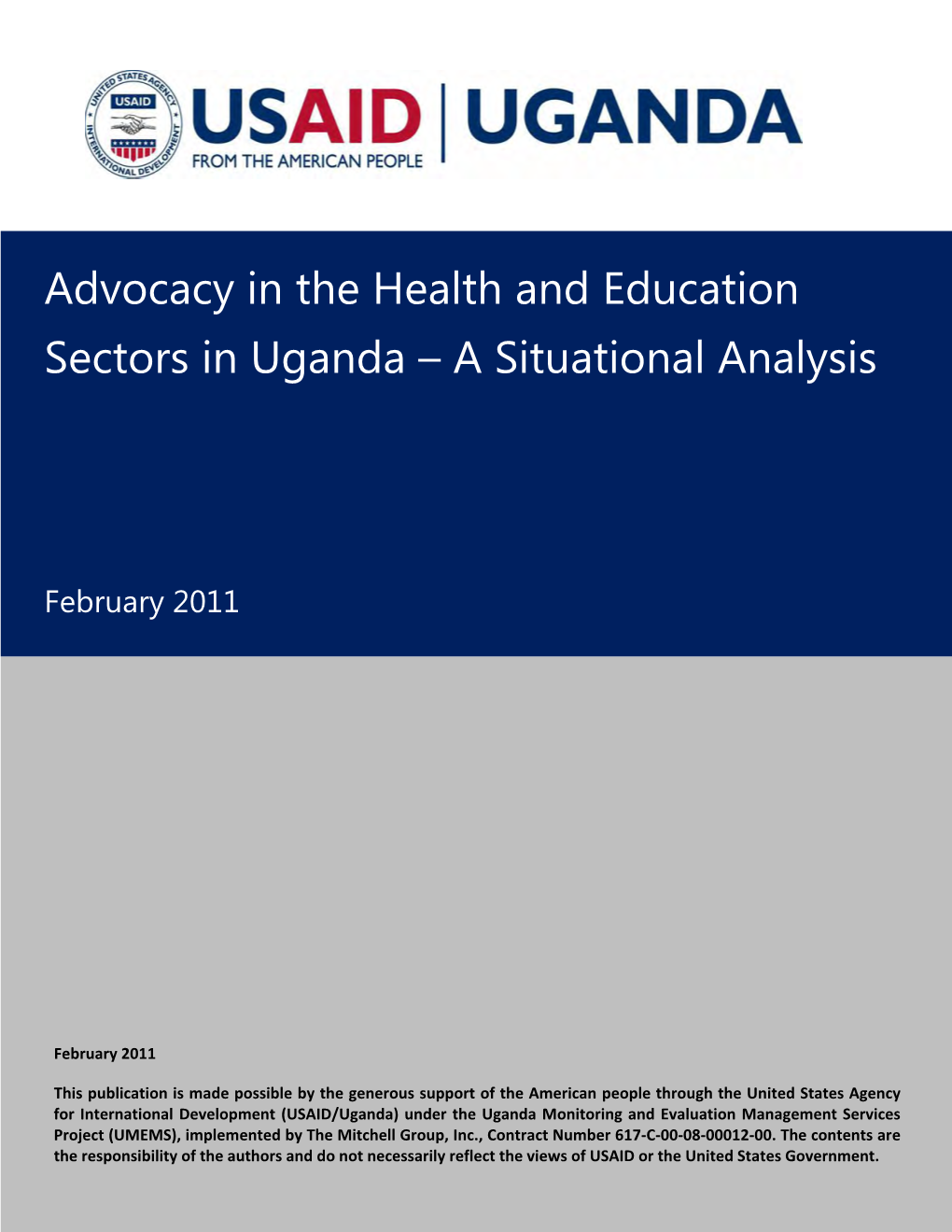 Advocacy in the Health and Education Sectors in Uganda – a Situational Analysis