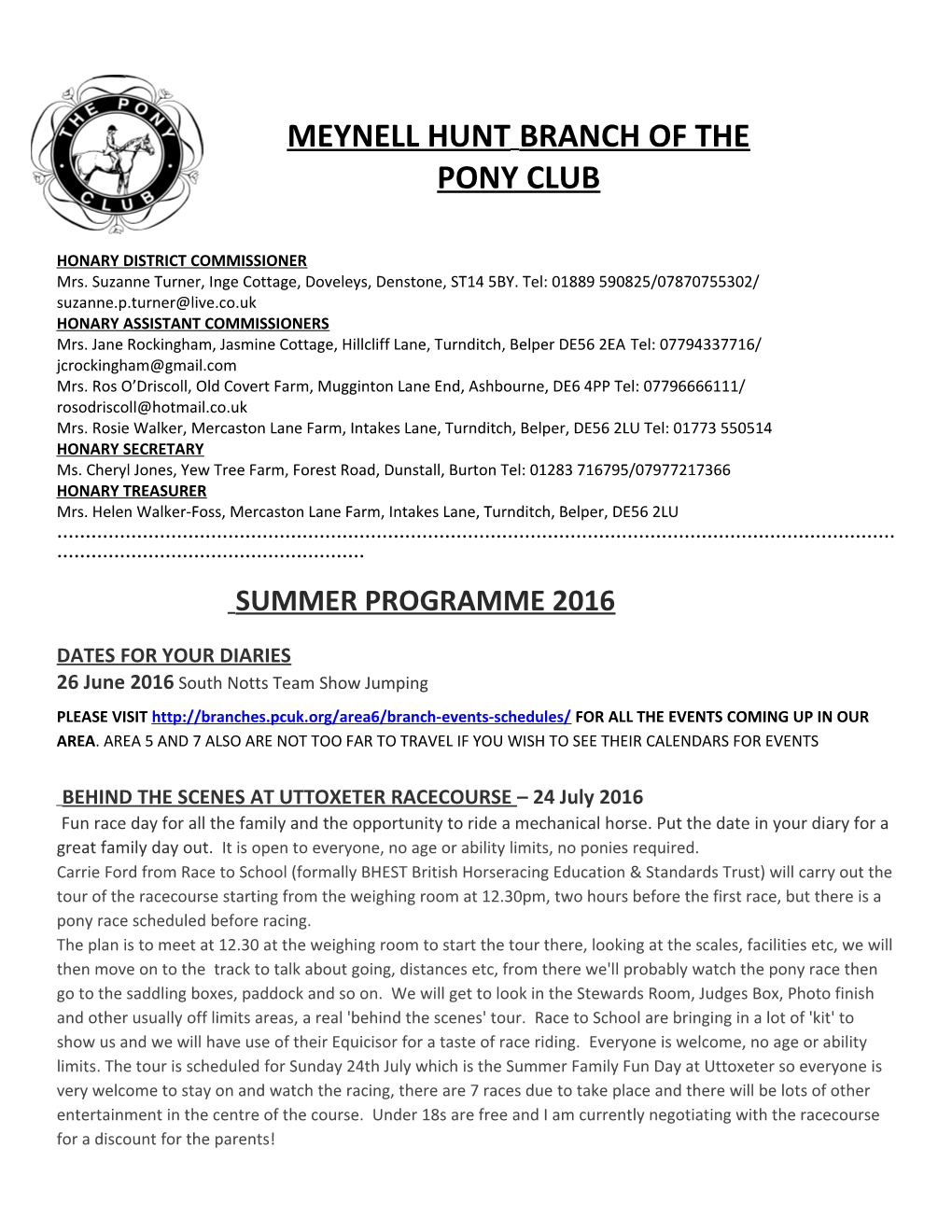 Meynell Hunt Branch of the Pony Club s1