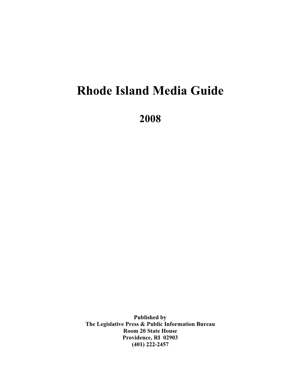 Rhode Island Media Guide