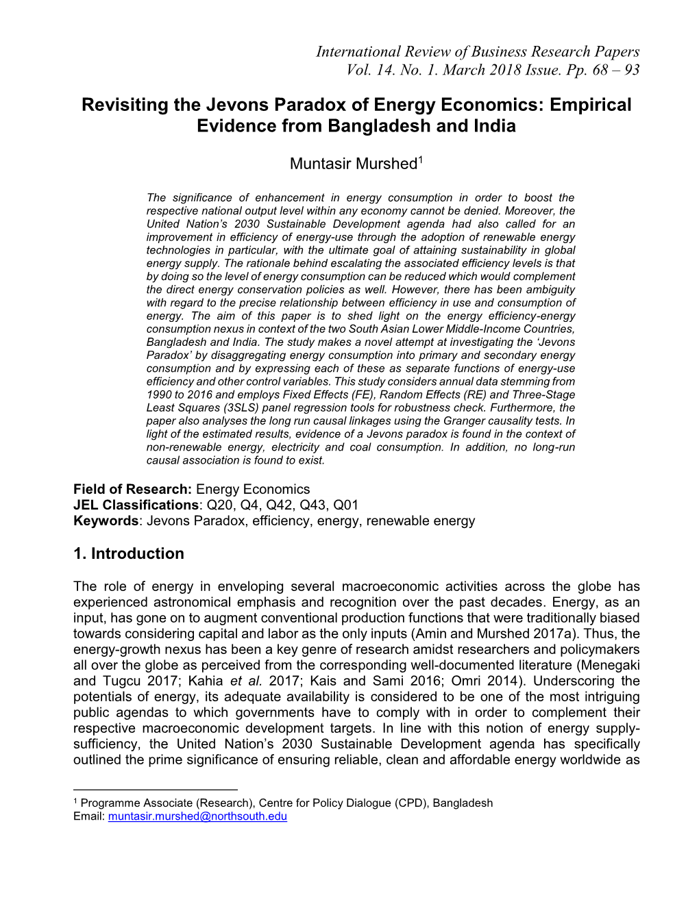 Revisiting the Jevons Paradox of Energy Economics: Empirical Evidence from Bangladesh and India