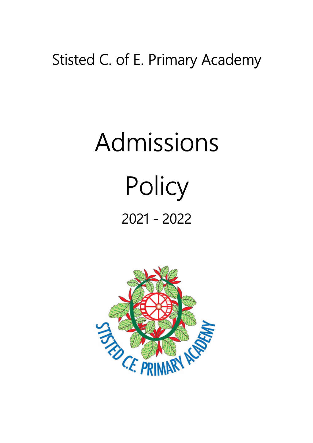 Admissions Policy 2021 - 2022