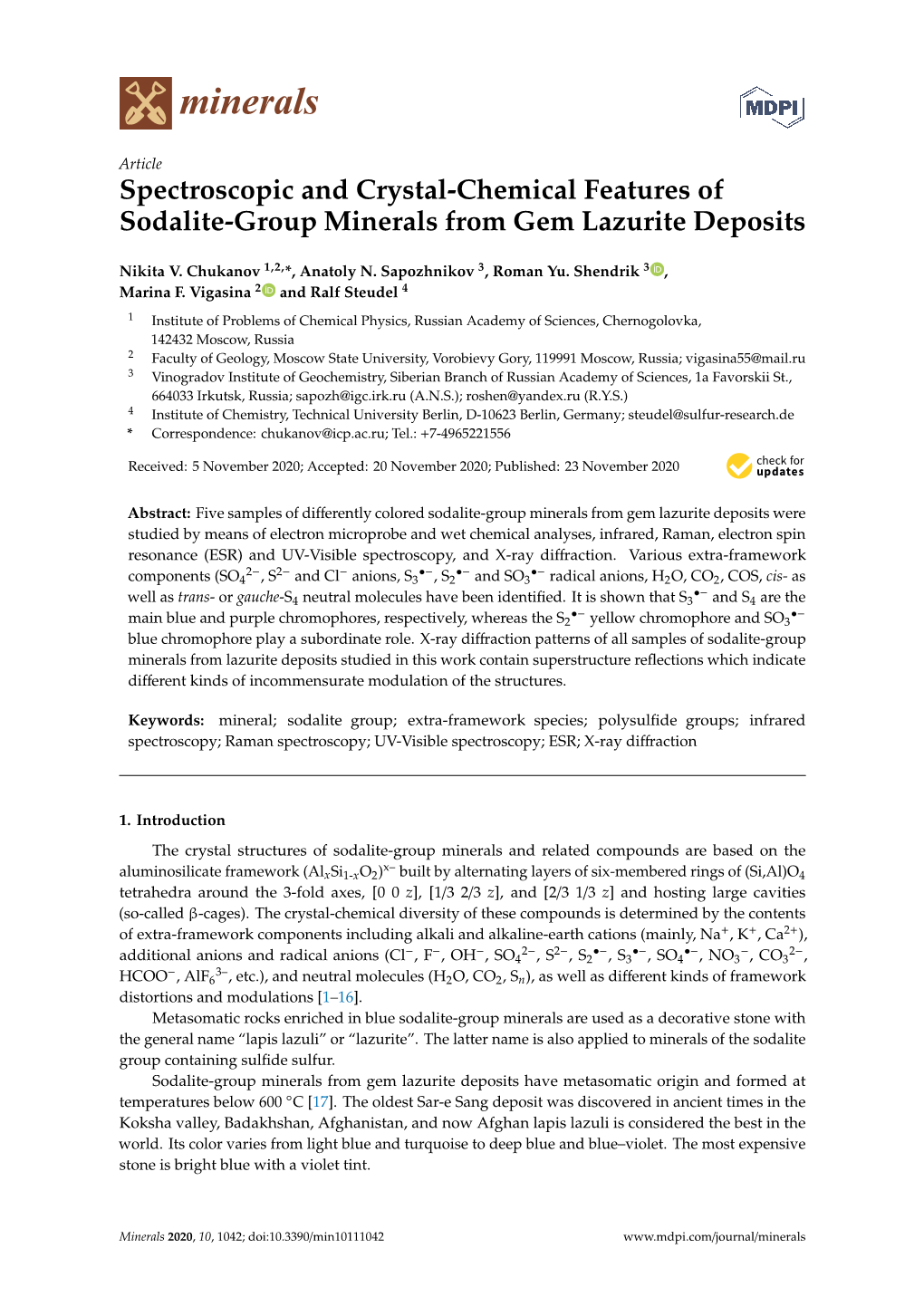 Spectroscopic and Crystal-Chemical Features of Sodalite-Group Minerals from Gem Lazurite Deposits