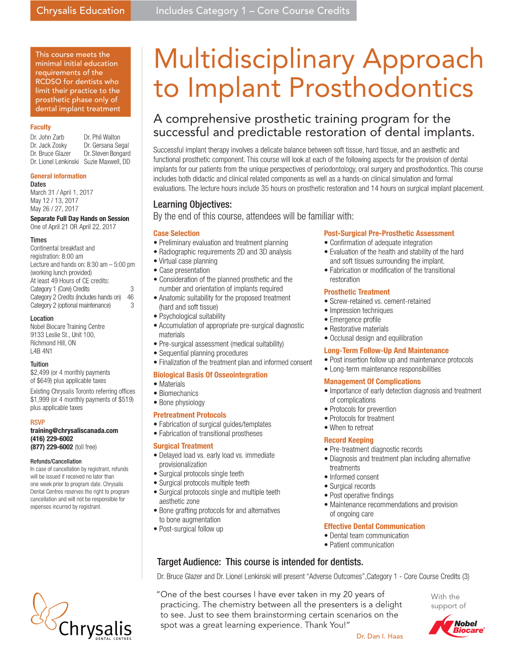 Multidisciplinary Approach to Implant Prosthodontics