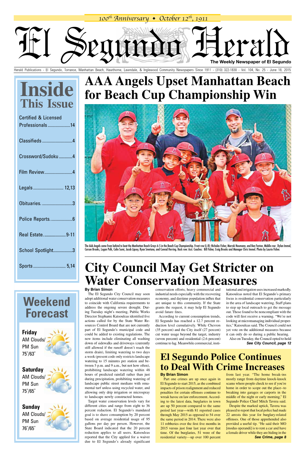 Inside for Beach Cup Championship Win This Issue Certified & Licensed Professionals