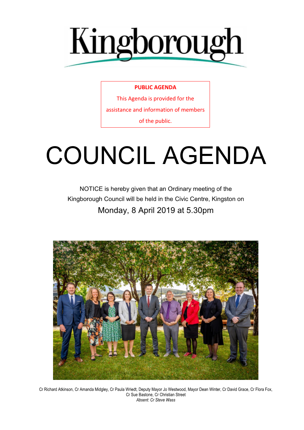 Council Agenda