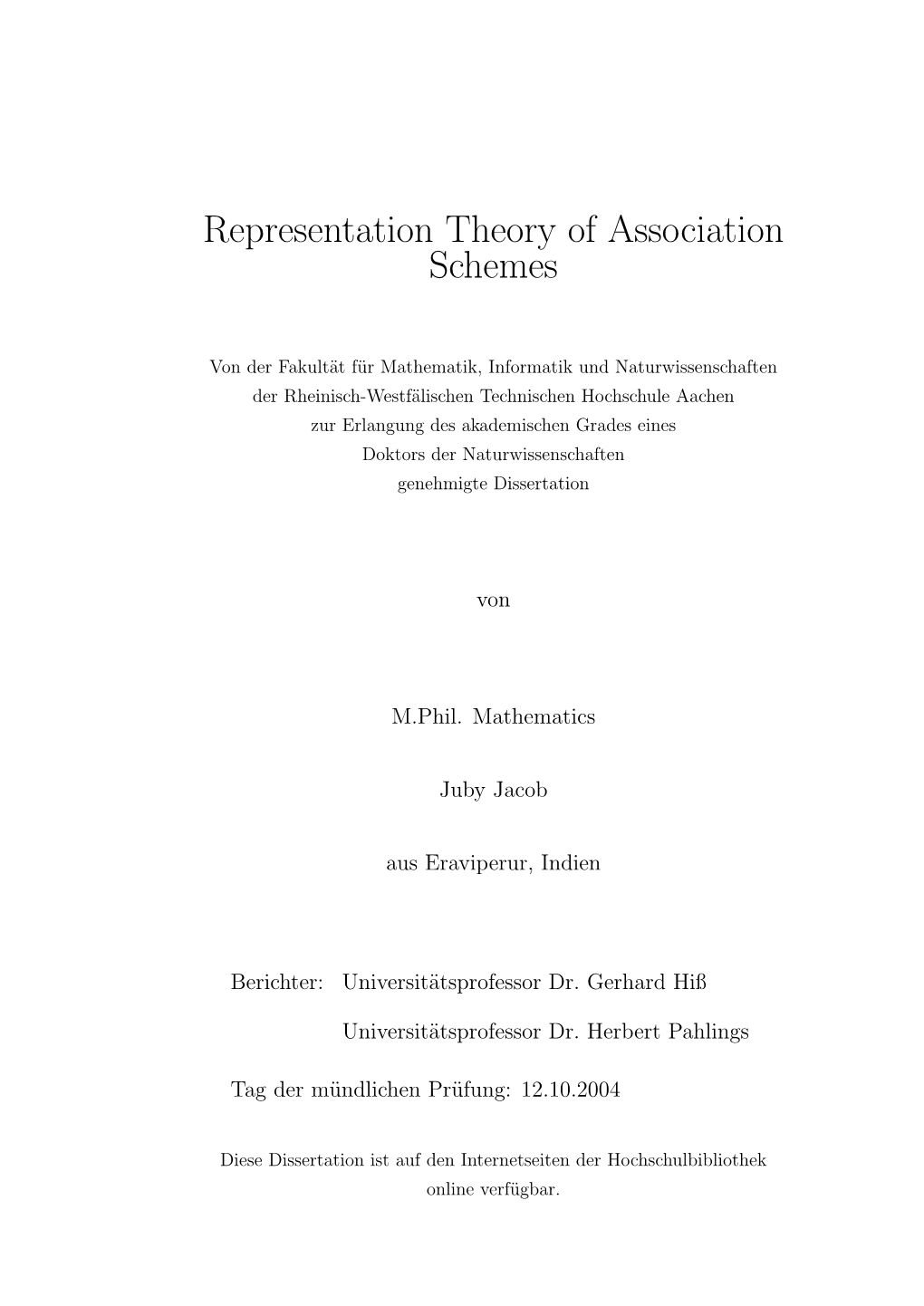 Representation Theory of Association Schemes