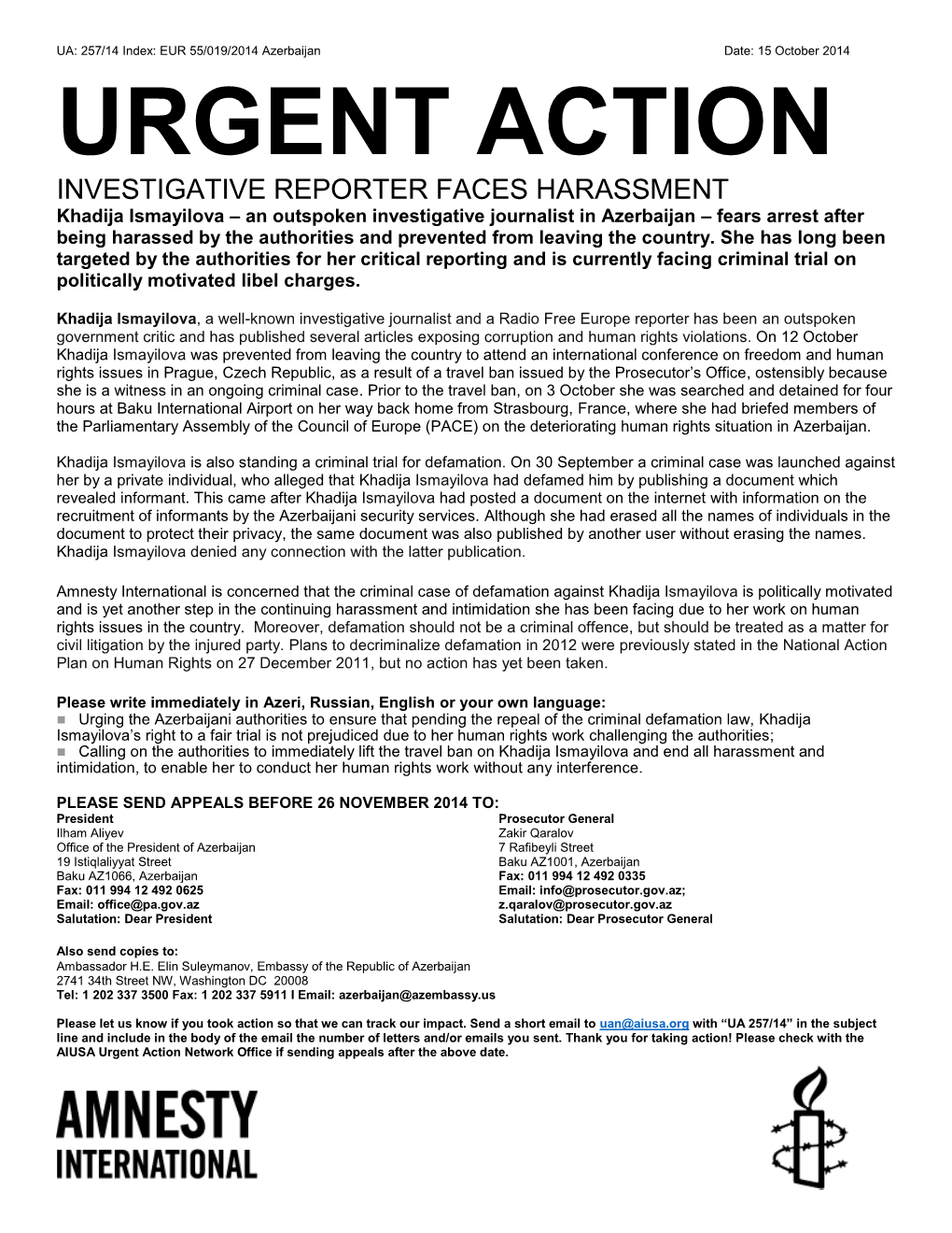 Urgent Action