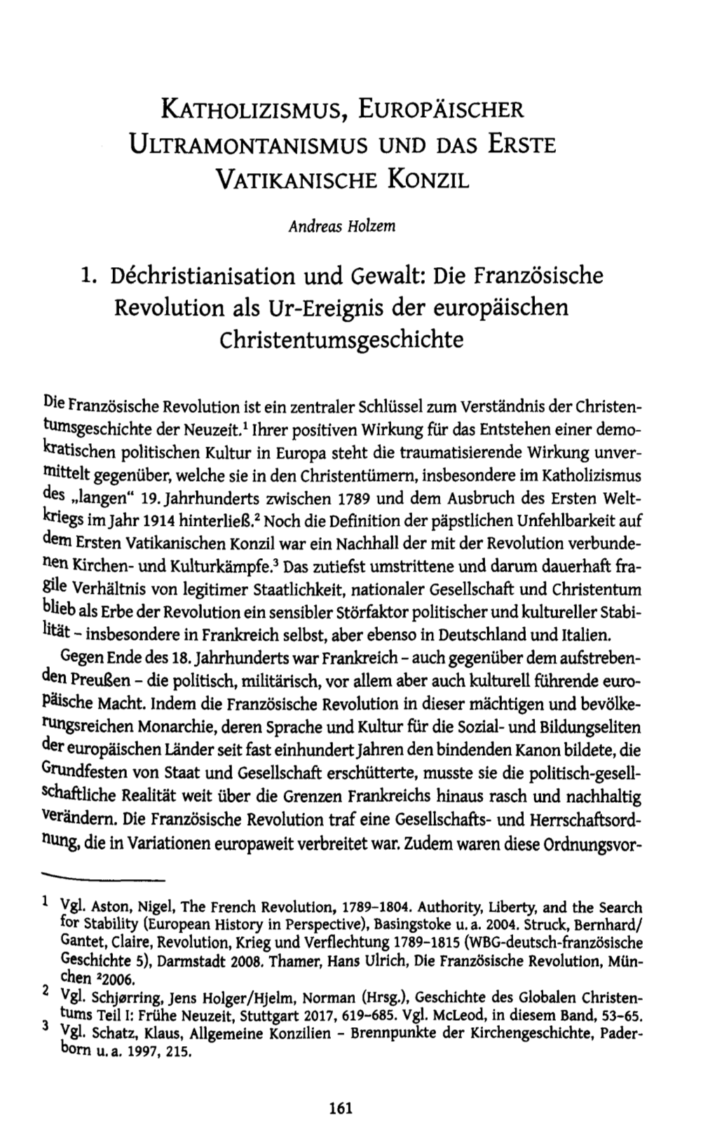 Die Französische Revolution Als Ur-Ereignis Der Europäischen Christentumsgeschichte