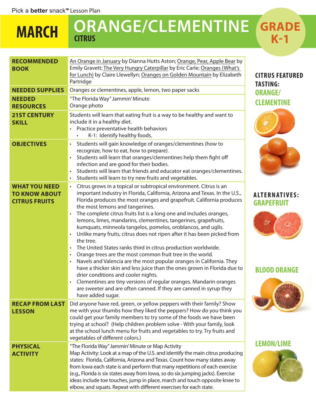 Orange/Clementine Grade March Citrus K-1