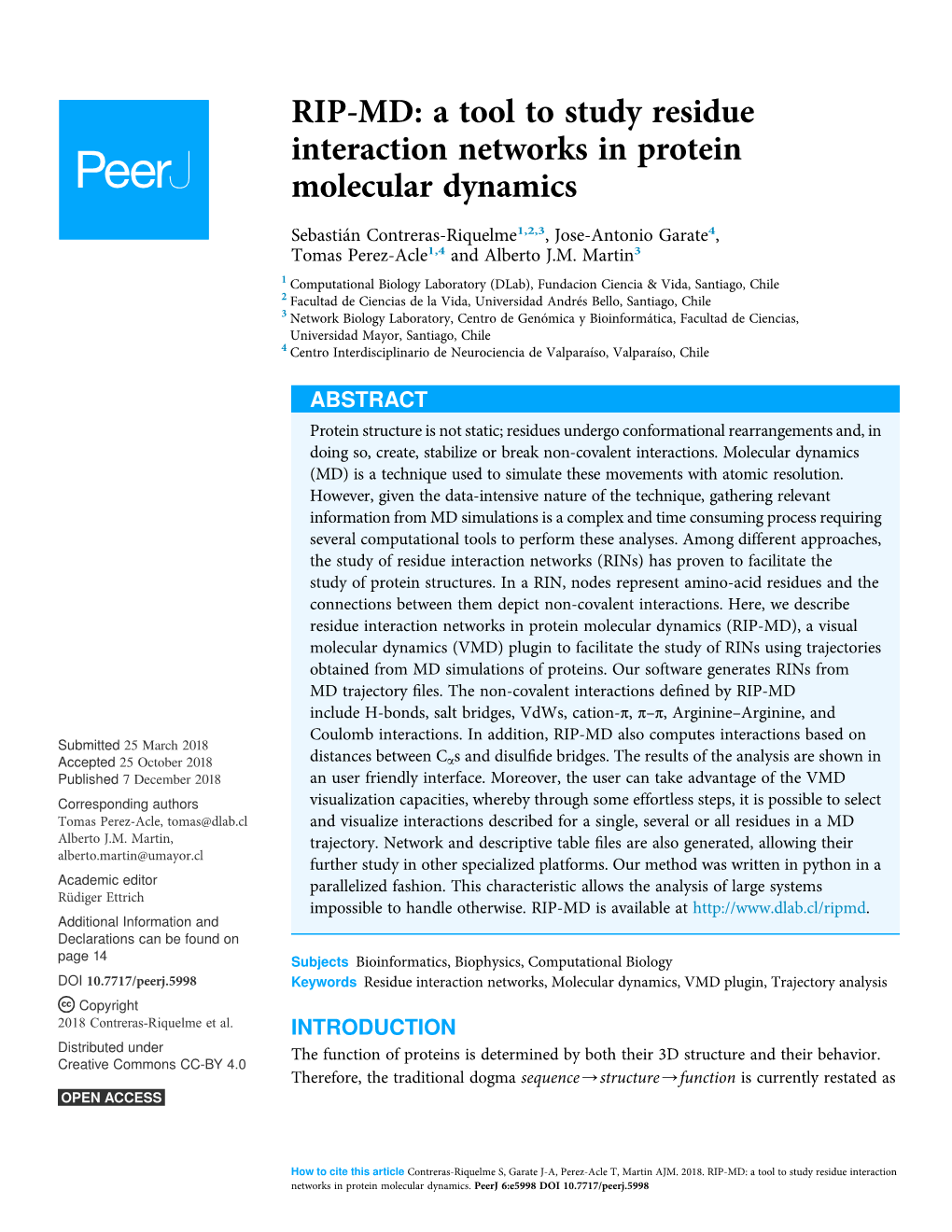 RIP-MD: a Tool to Study Residue Interaction Networks in Protein Molecular Dynamics