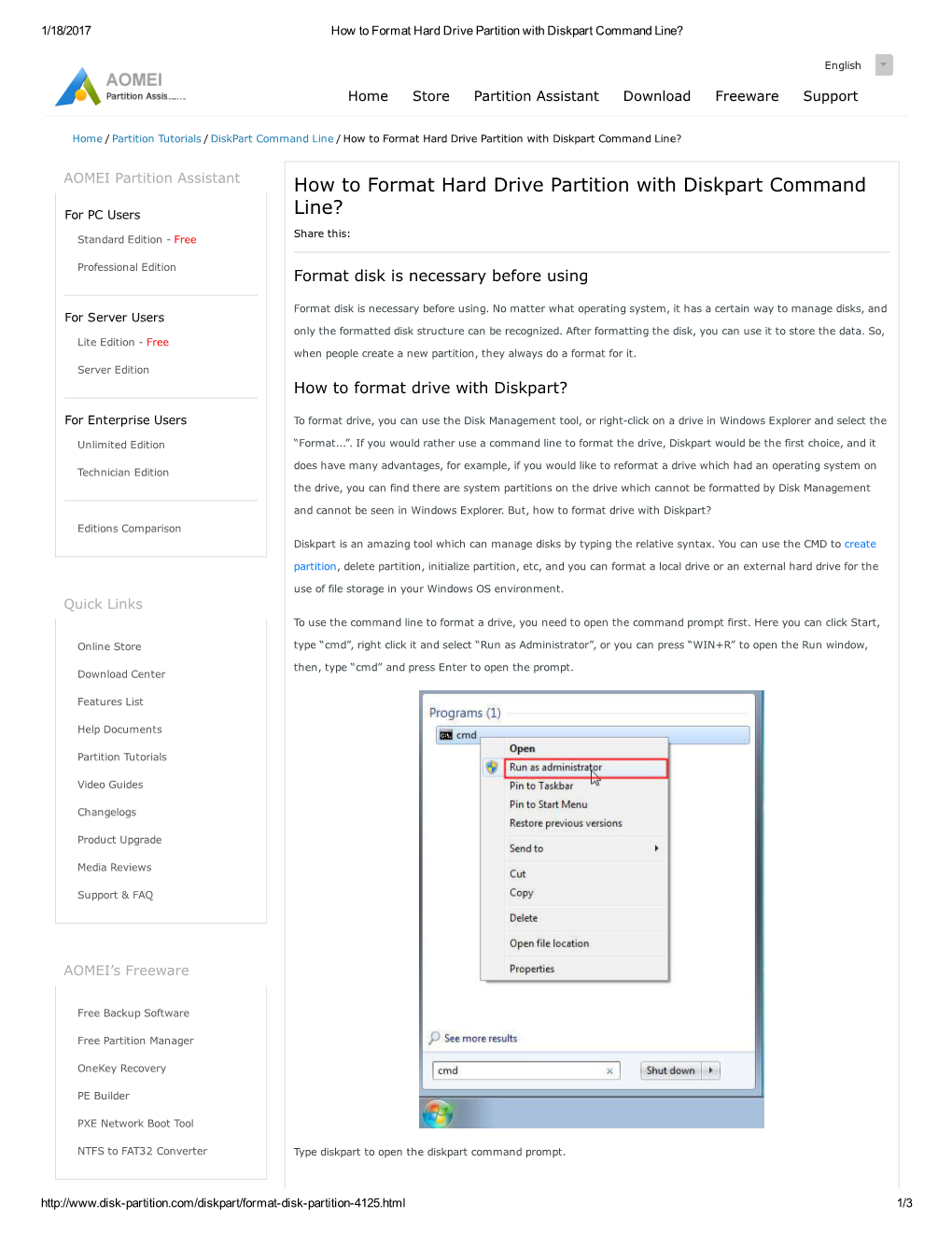 How to Format Hard Drive Partition with Diskpart Command Line?