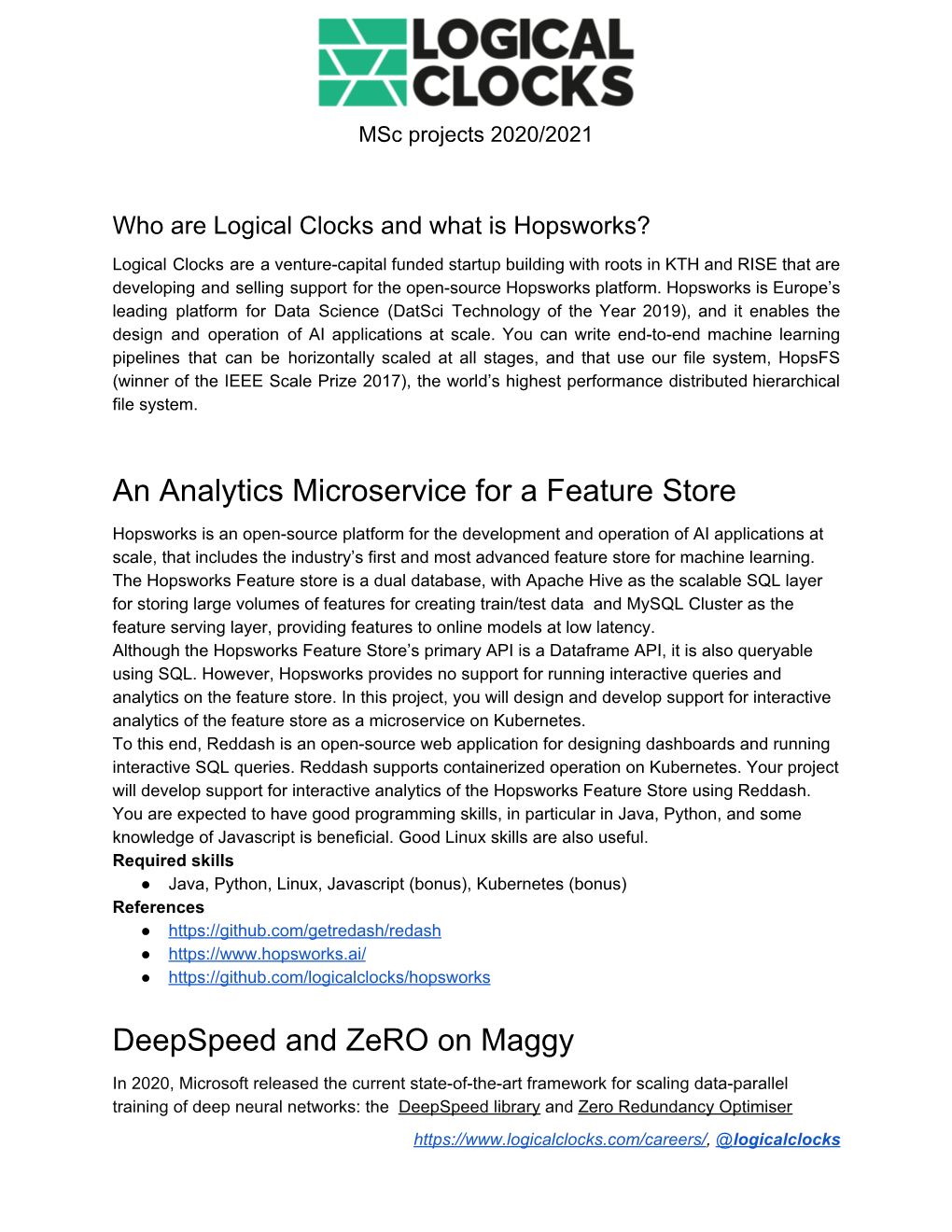 An Analytics Microservice for a Feature Store Deepspeed And