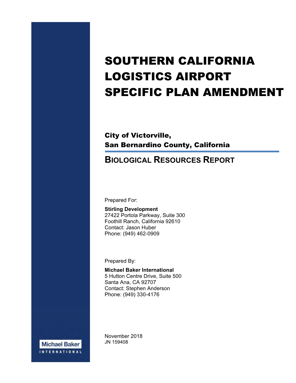 Southern California Logistics Airport Specific Plan Amendment
