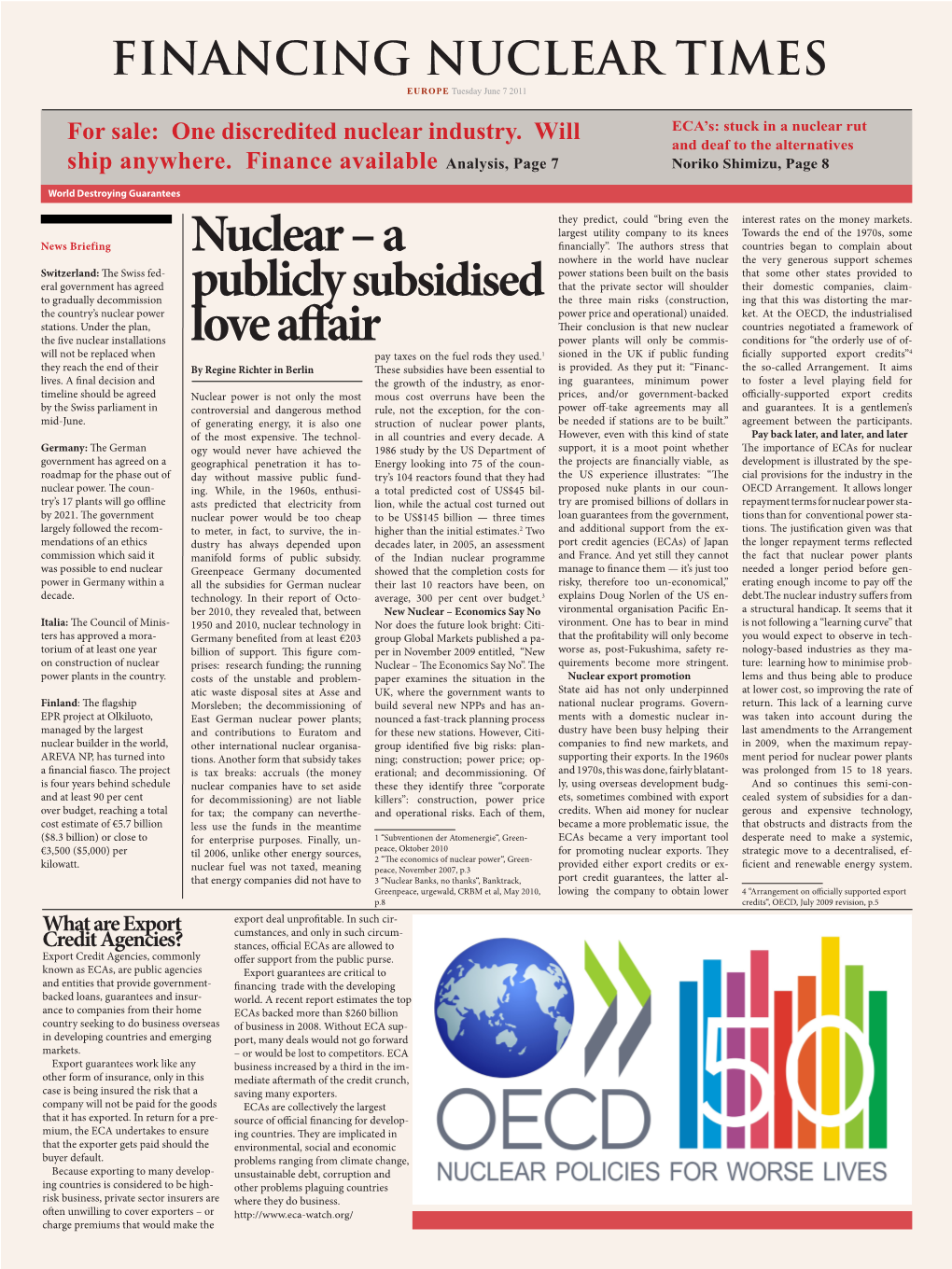 NUCLEAR TIMES EUROPE Tuesday June 7 2011