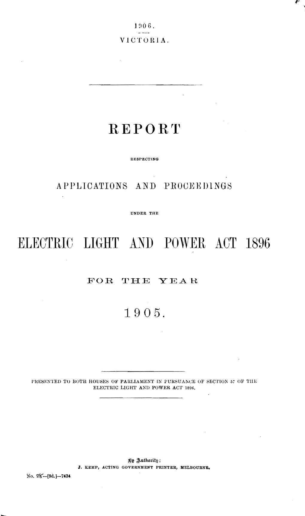 ELECTRIC LIGHT and PO)Vell ACT 1896