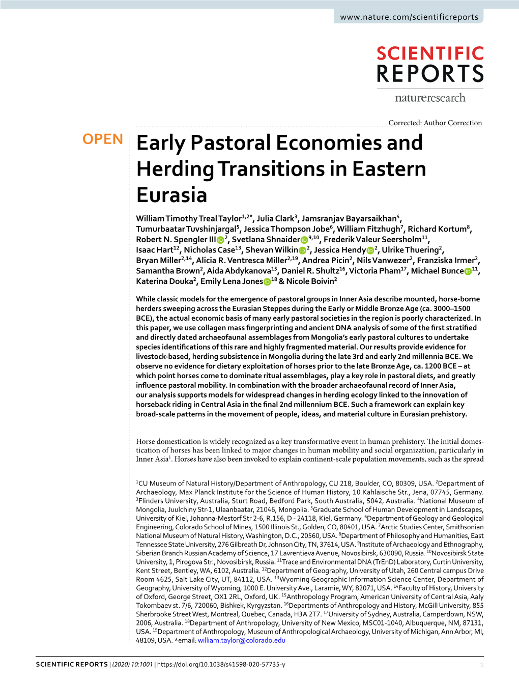 Early Pastoral Economies and Herding Transitions in Eastern Eurasia