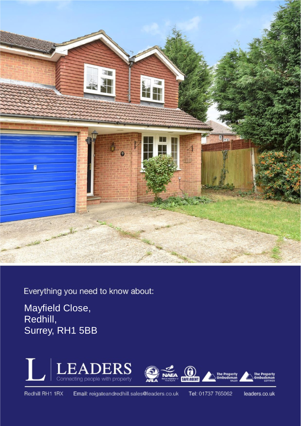 Mayfield Close, Redhill, Surrey, RH1 5BB LOCATION Contents