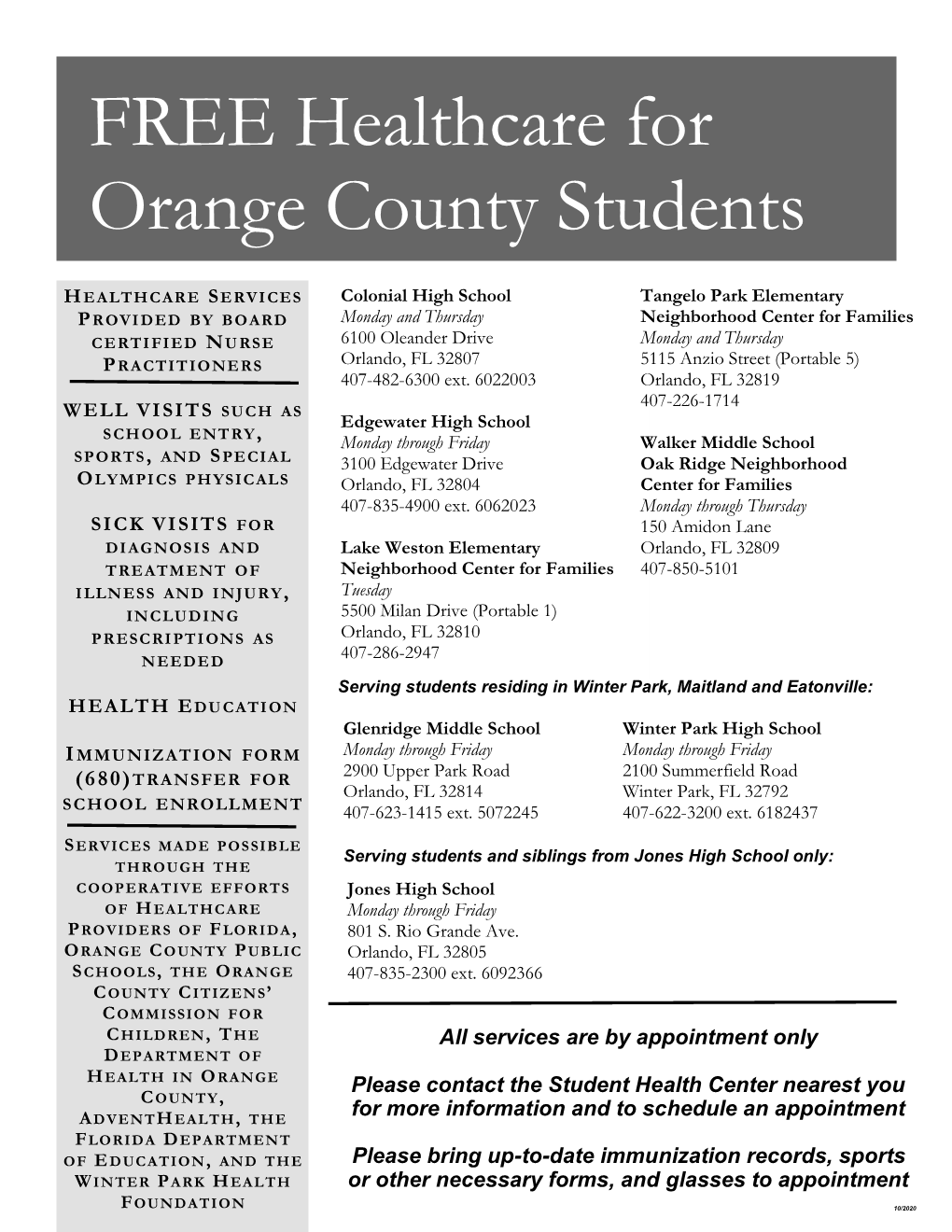 FREE Healthcare for Orange County Students