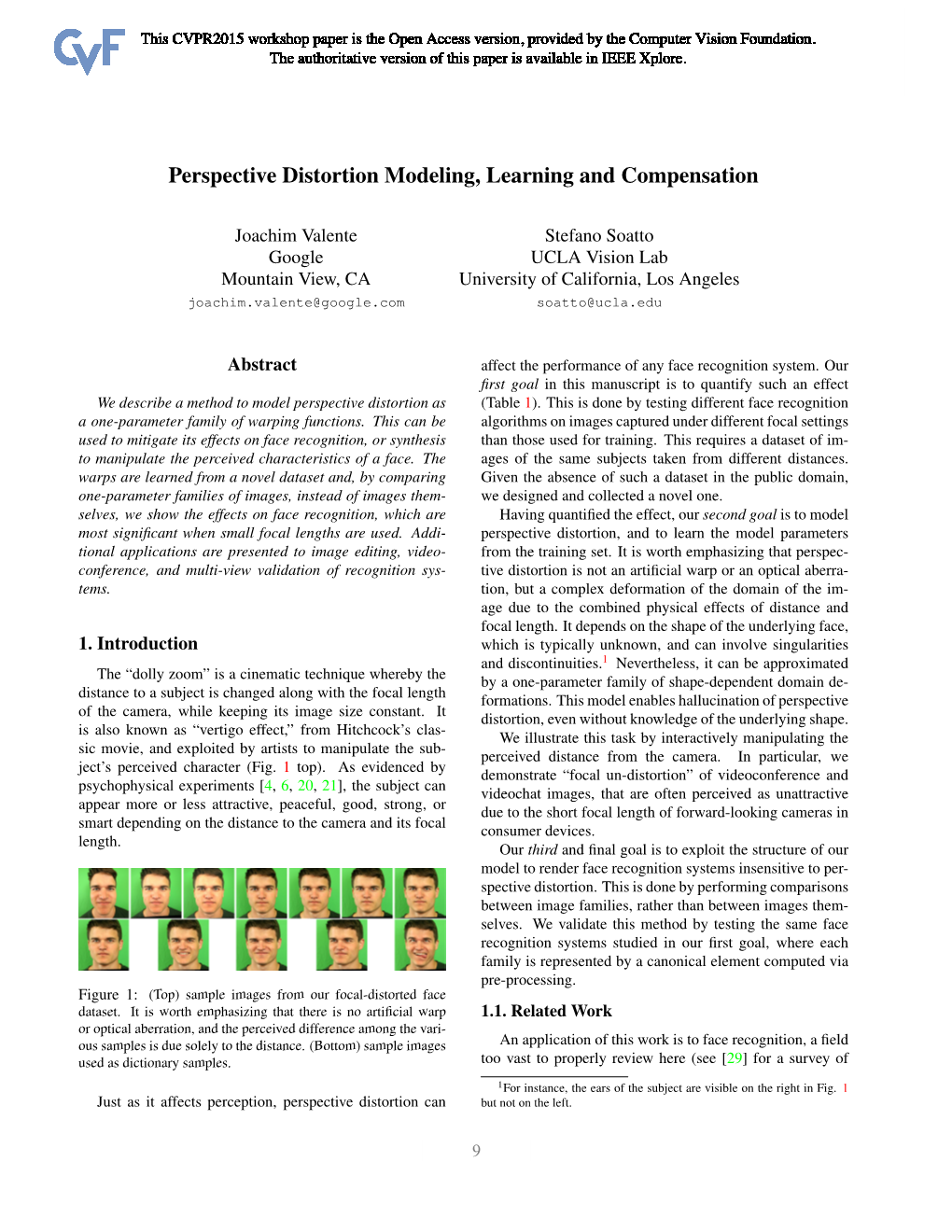 Perspective Distortion Modeling, Learning and Compensation