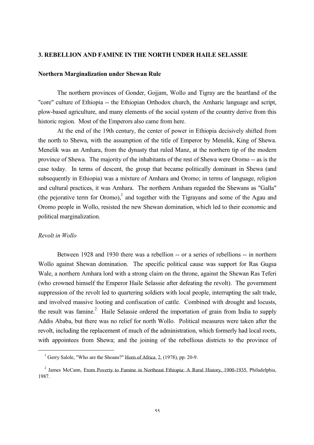 3. Rebellion and Famine in the North Under Haile Selassie