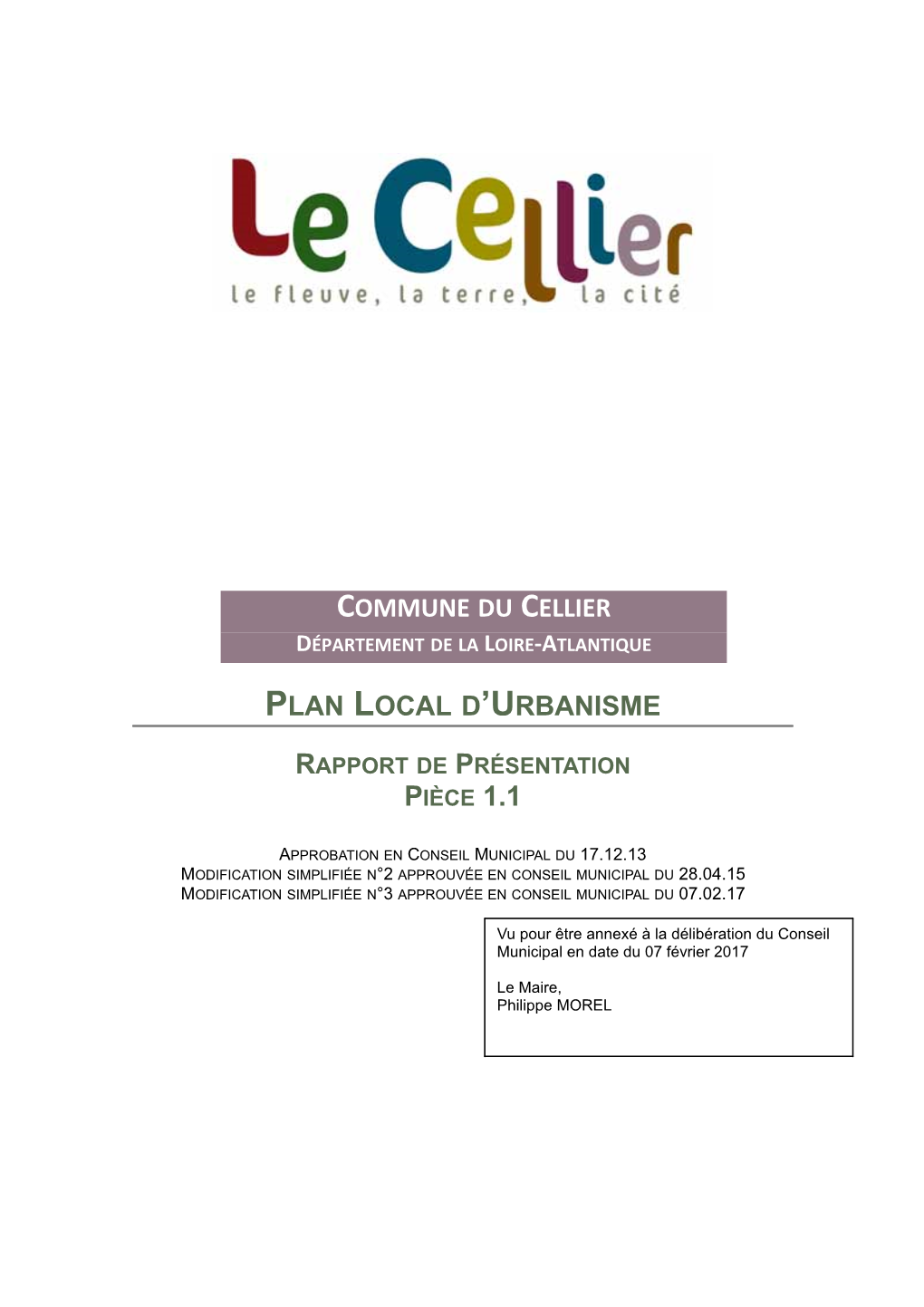 Commune Du Cellier Plan Local D'urbanisme