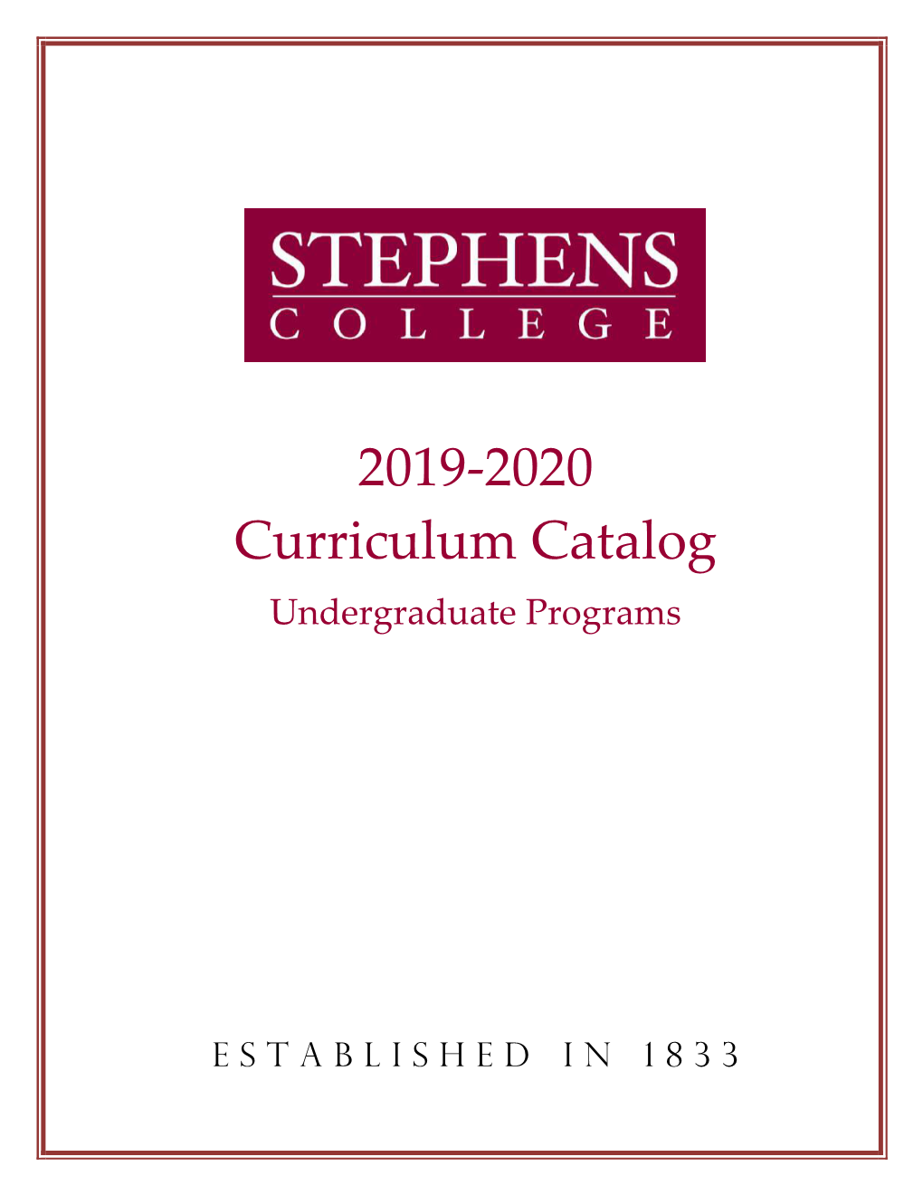 2019-2020 Undergraduate Curriculum Catalog
