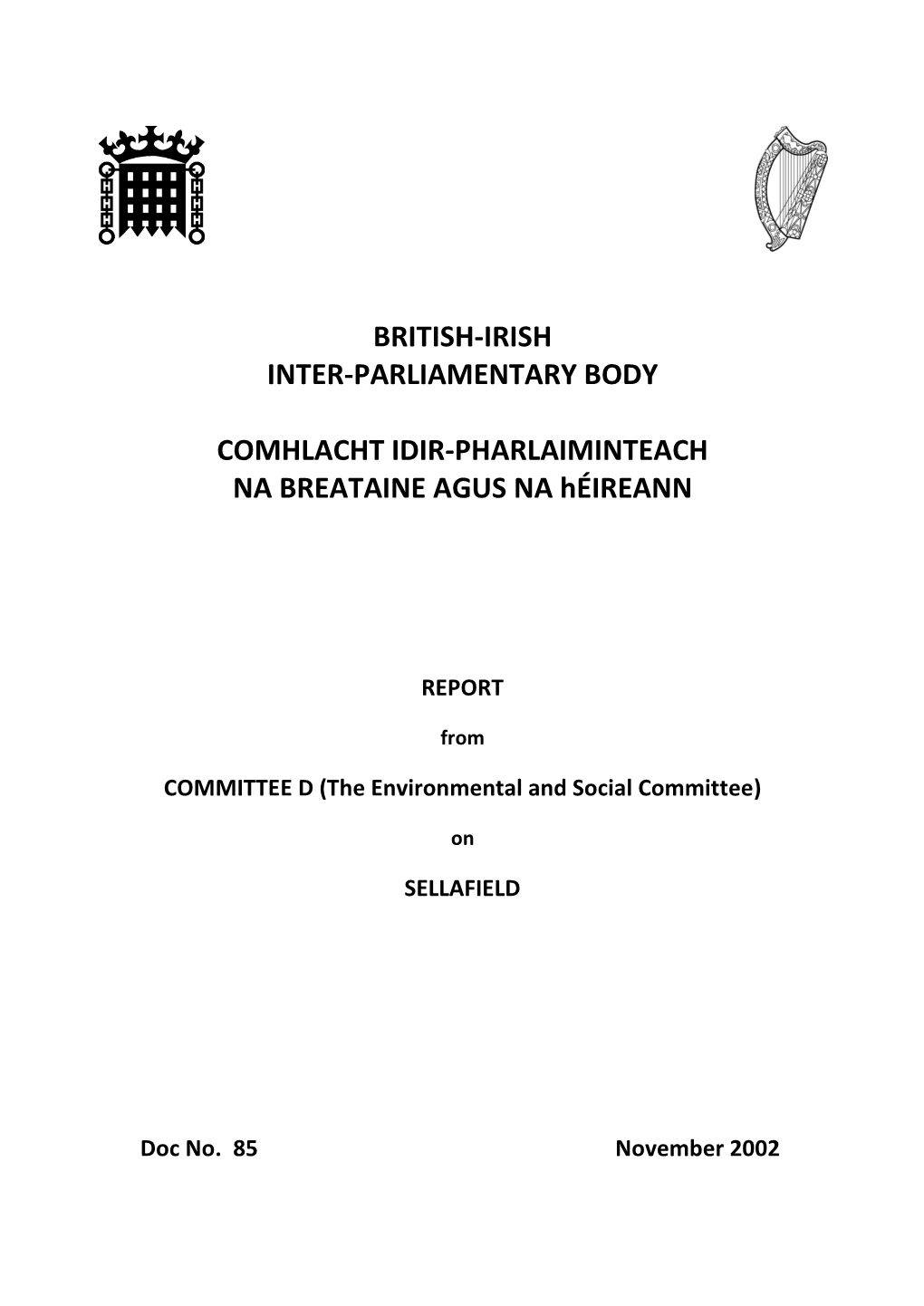 Report on Sellafield, November 2002