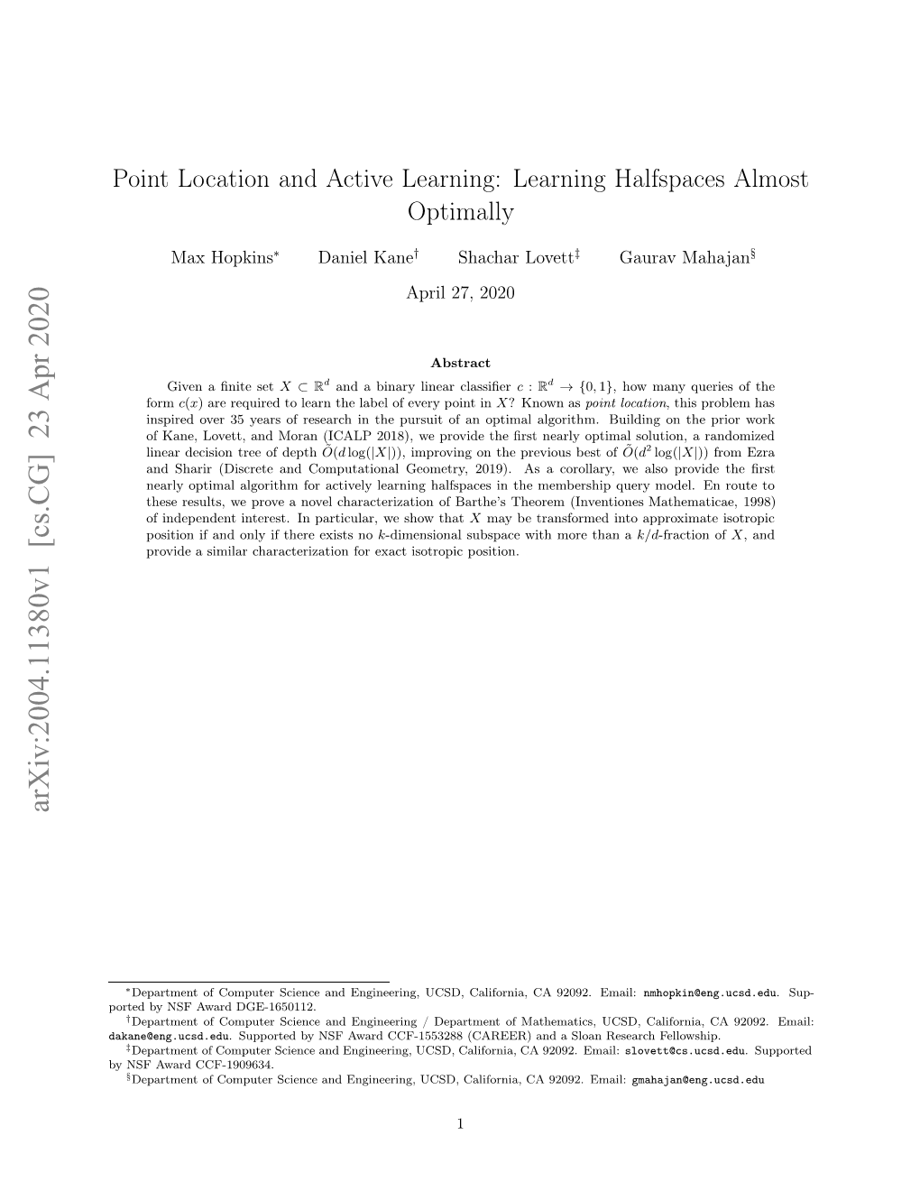 Point Location and Active Learning: Learning Halfspaces Almost Optimally