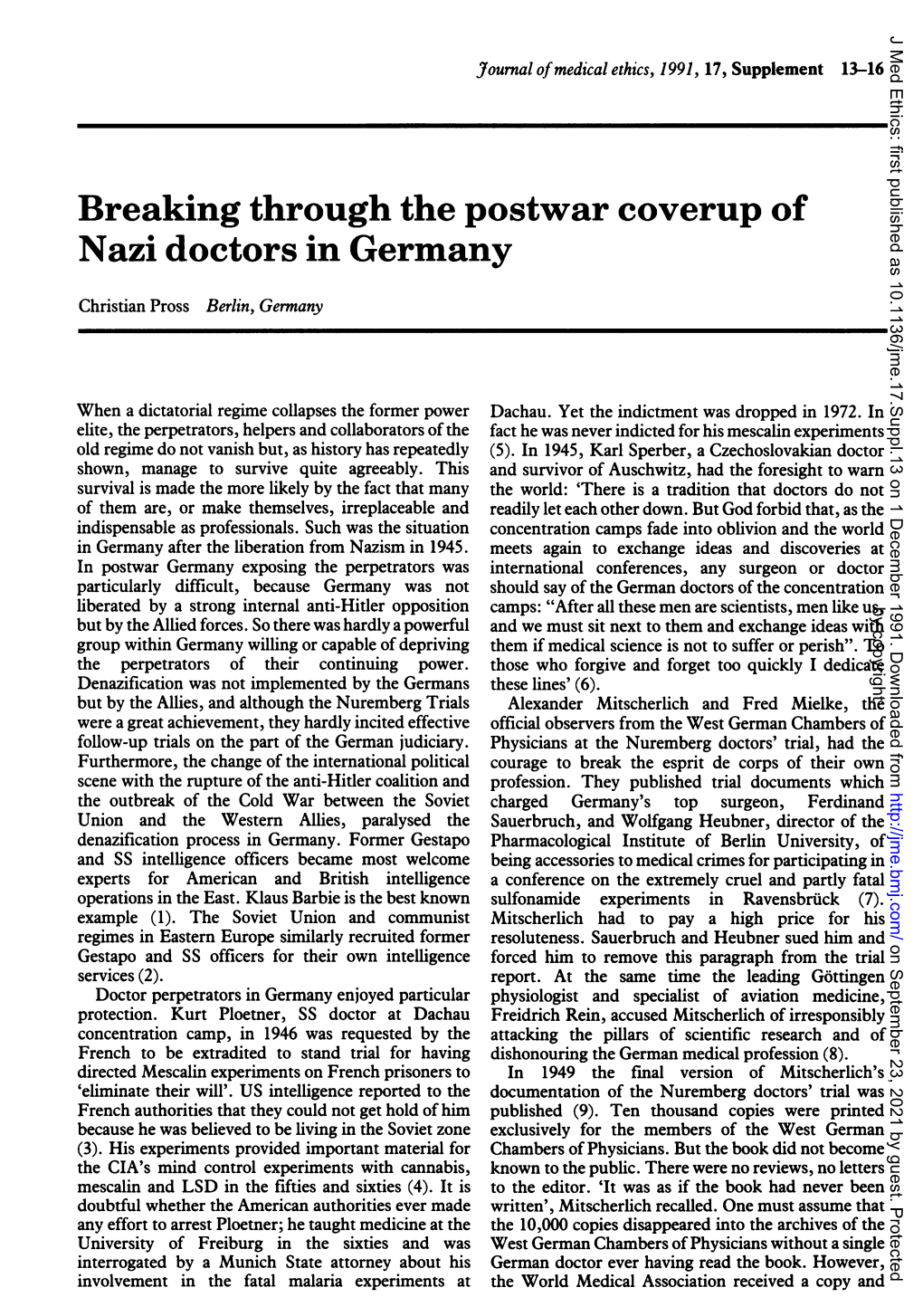 Nazi Doctors in Germany