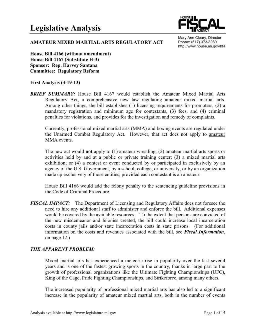 Legislative Analysis